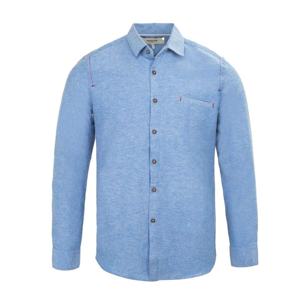Firetrap Mens Plain Cotton Blend Shirt / Light Blue